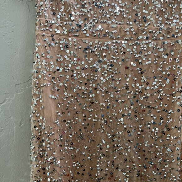 Mac Duggal Sequin Flutter Sleeve Ruffle Midi Dress - Picture 6 of 9